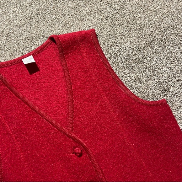 VINTAGE 80’S LANDS END WOOL VEST WOMENS PETITE 10 - Picture 7 of 9
